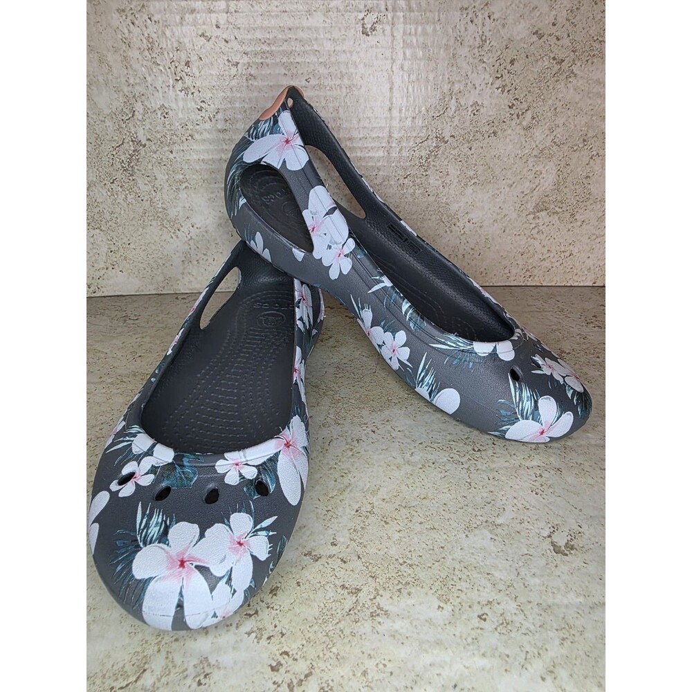Crocs Kadee Slingback Ballet Flats Women Sz 7 Slip-On Comfort Casual Floral Shoe